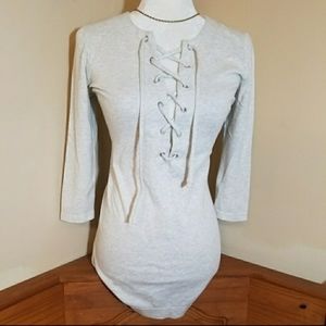 Free People Lace Up Blouse Size S